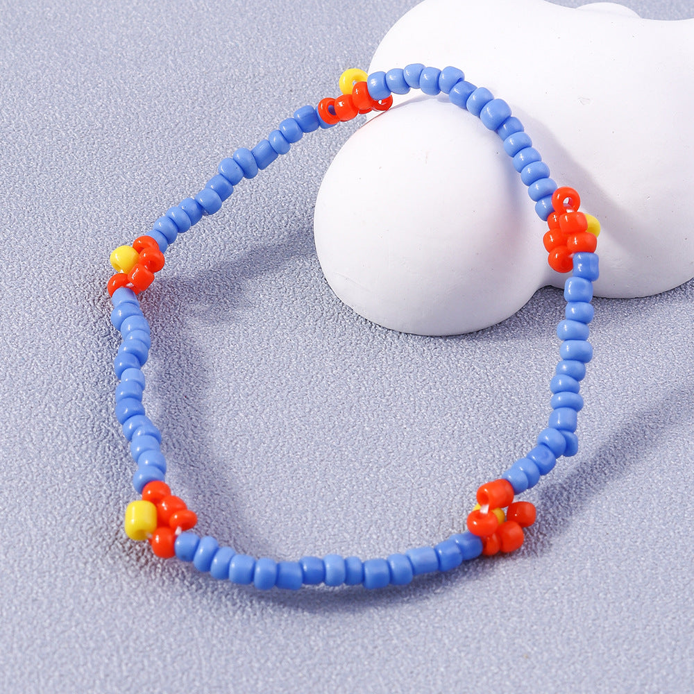 Wholesale Color Rice Beads Flower Resin Bracelet